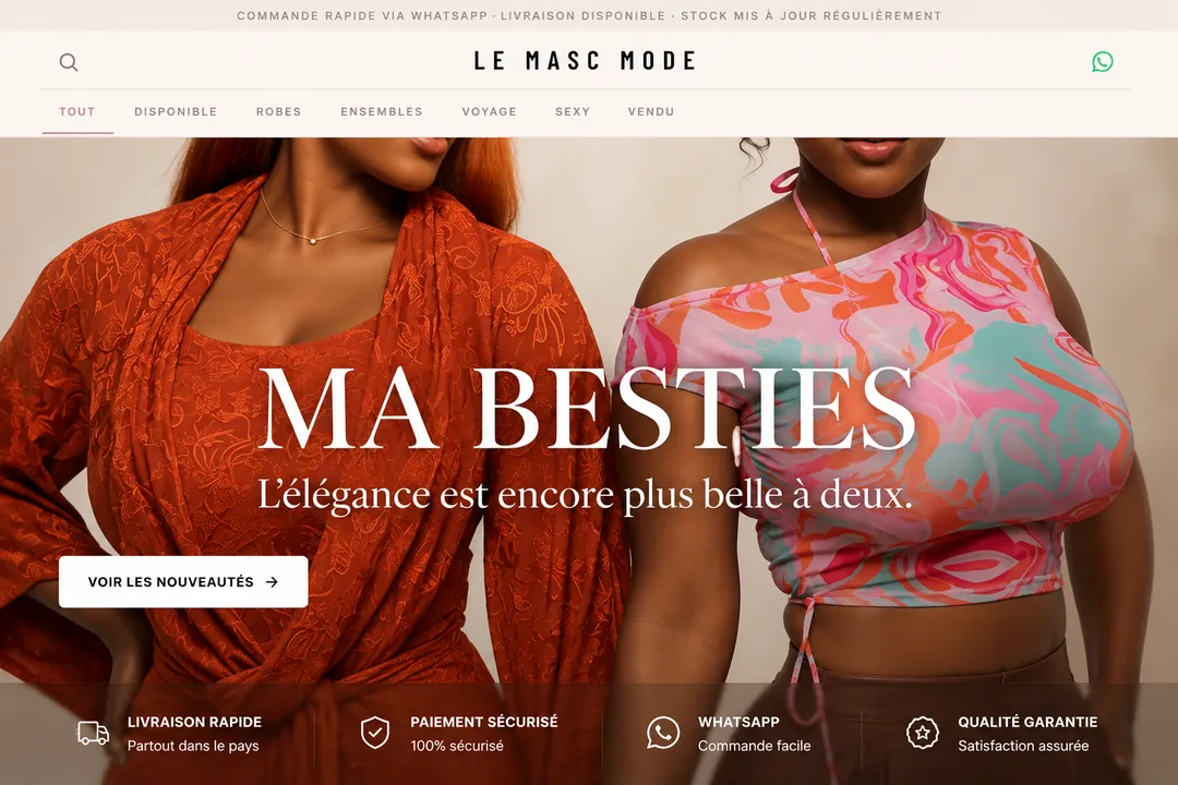 Boutique Le Masc Mode créée avec Shopilite